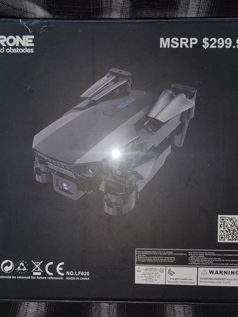 Foldable Black Drone with Camera - Compact Design